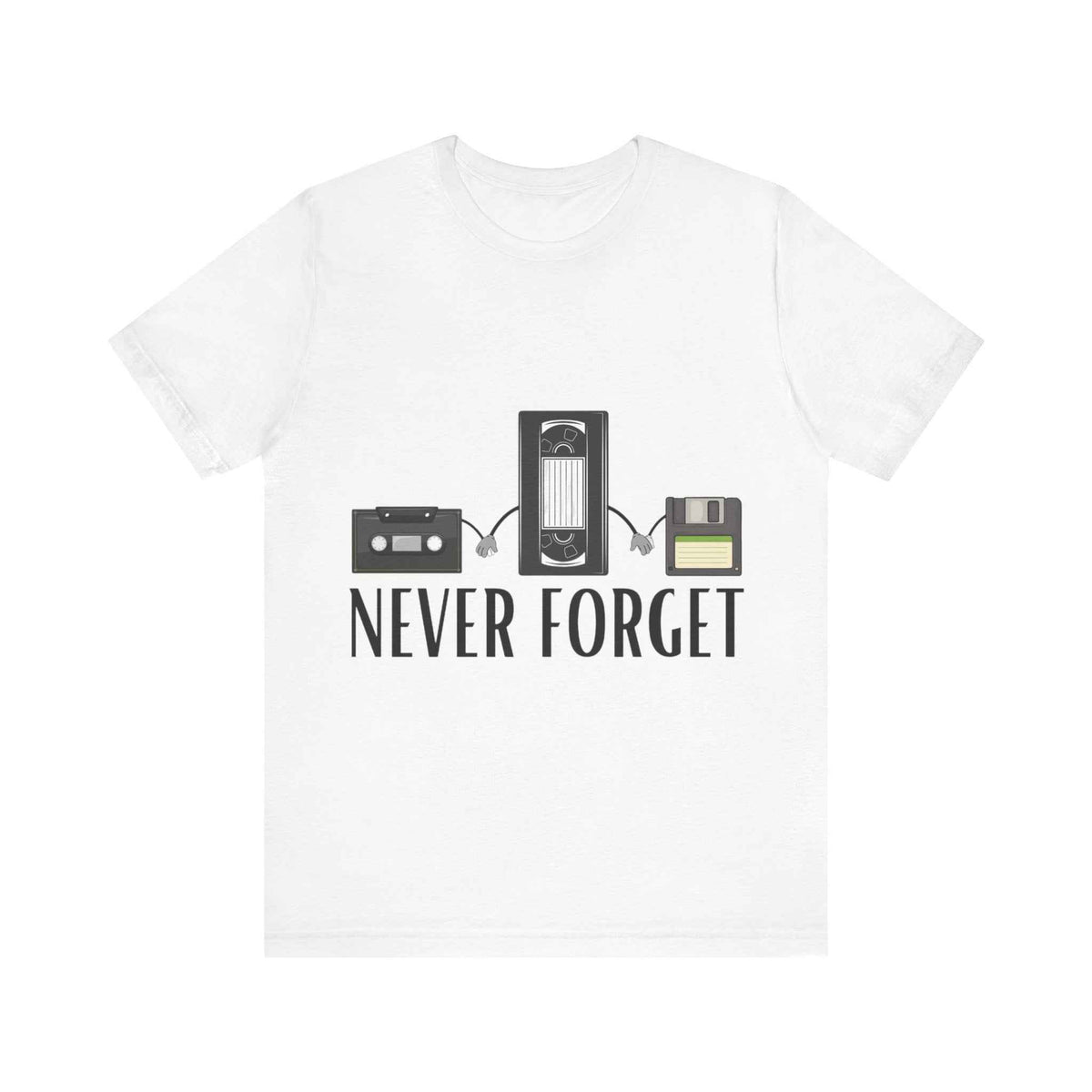 Retro Tshirt with Old Tapes and Floppy Disc Design