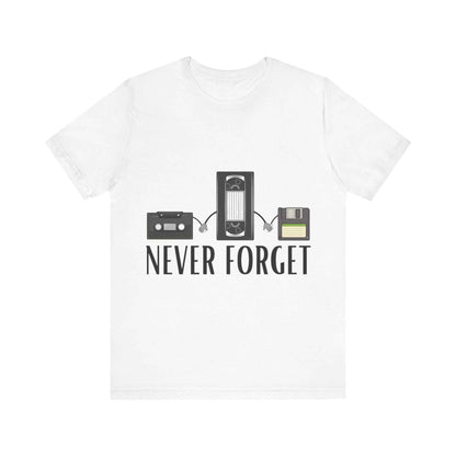Retro Tshirt with Old Tapes and Floppy Disc Design