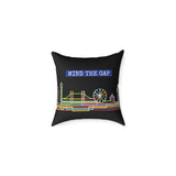Mind The Gap Skyline Pillow — Neon London Decorative Throw Pillow