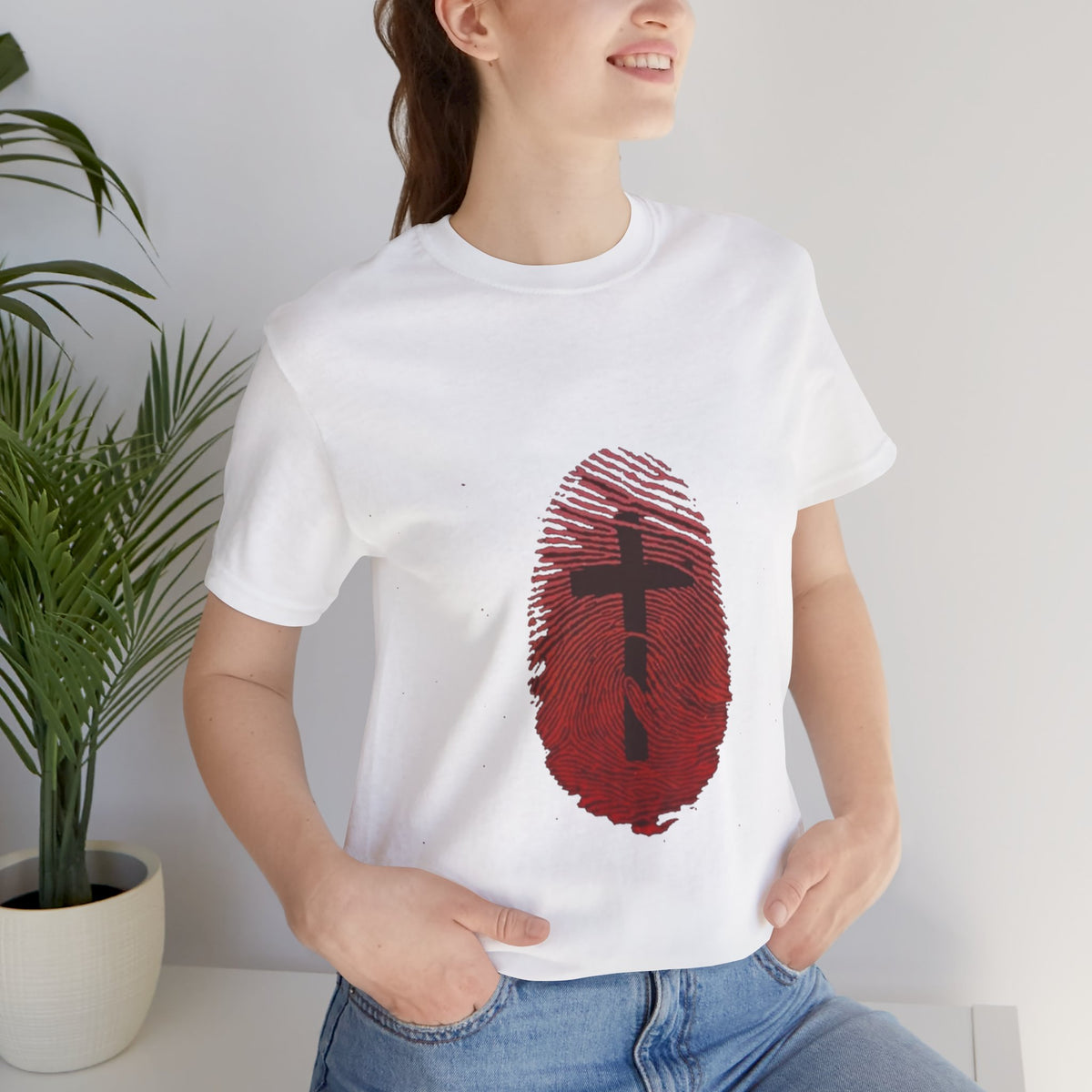 Cross with Thumbrprint T-shirt - Conscience Garment