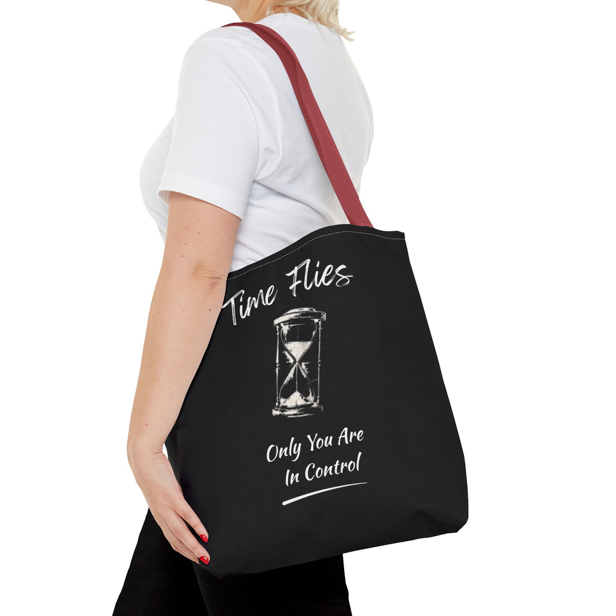 Time Flies Motivational Tote Bag