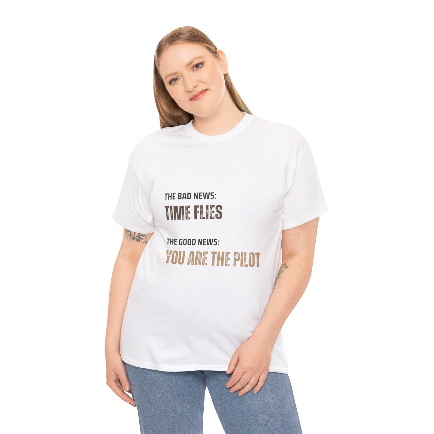 Time Flies T-Shirt, Motivational 'Only You Are In Control' - Conscience Garment