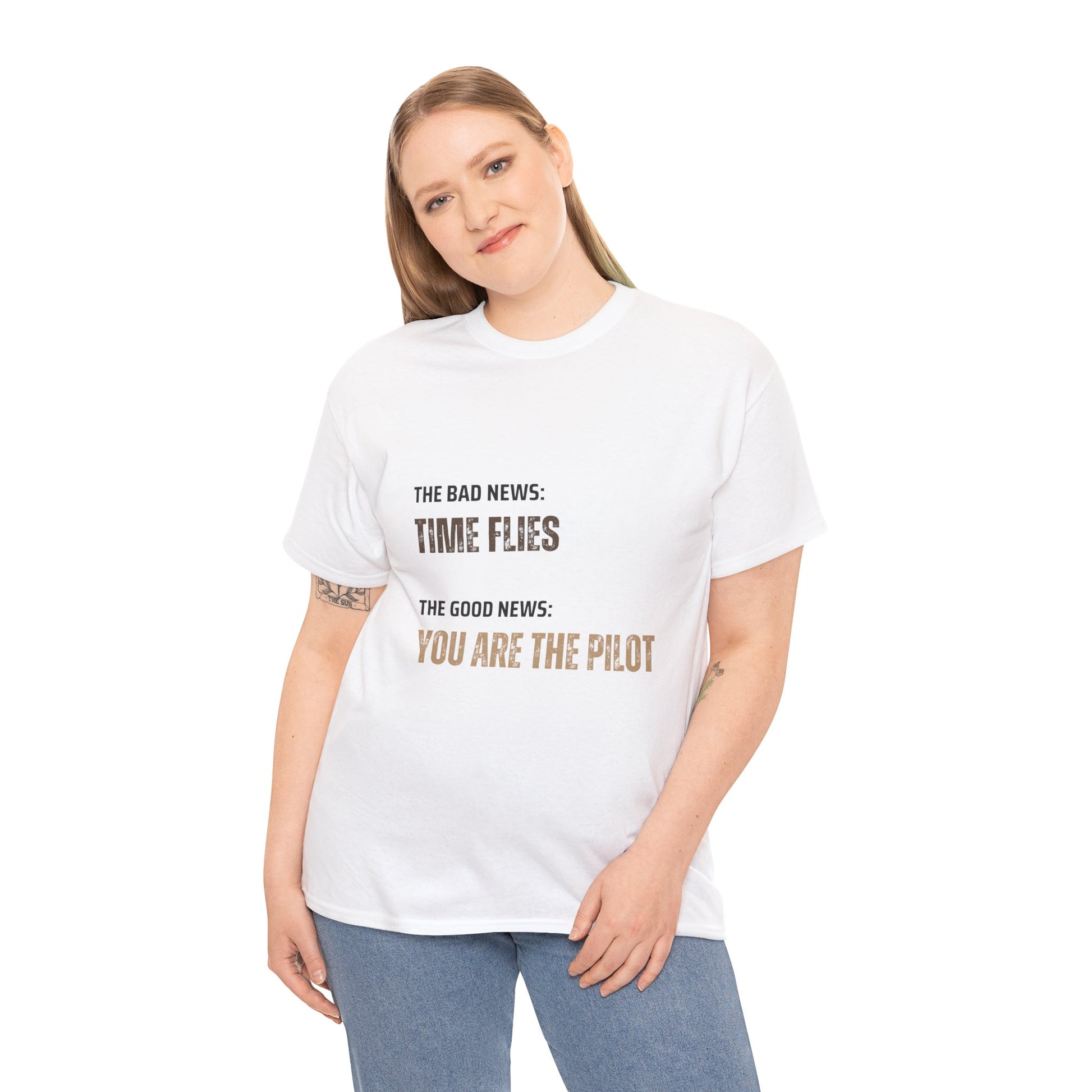 Time Flies T-Shirt, Motivational 'Only You Are In Control' - Conscience Garment