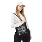 Mistakes Repeat Pattern Tote Bag — Black Typography Shopper