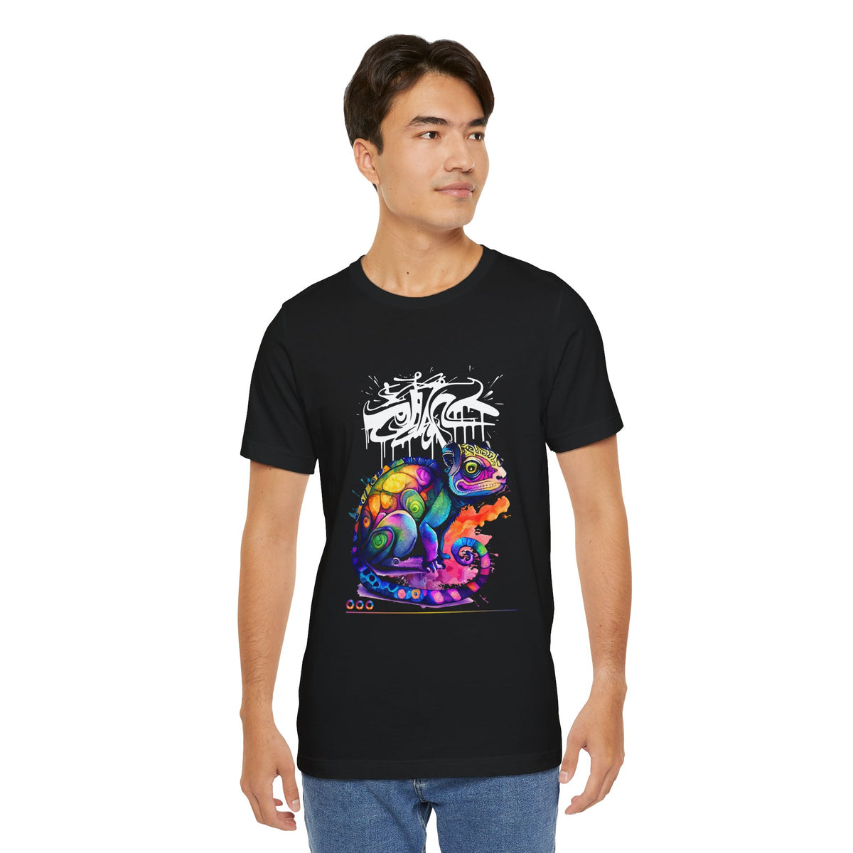 Chameleon Prism T‑Shirt — Colorful Psychedelic Lizard Graphic T-Shirt