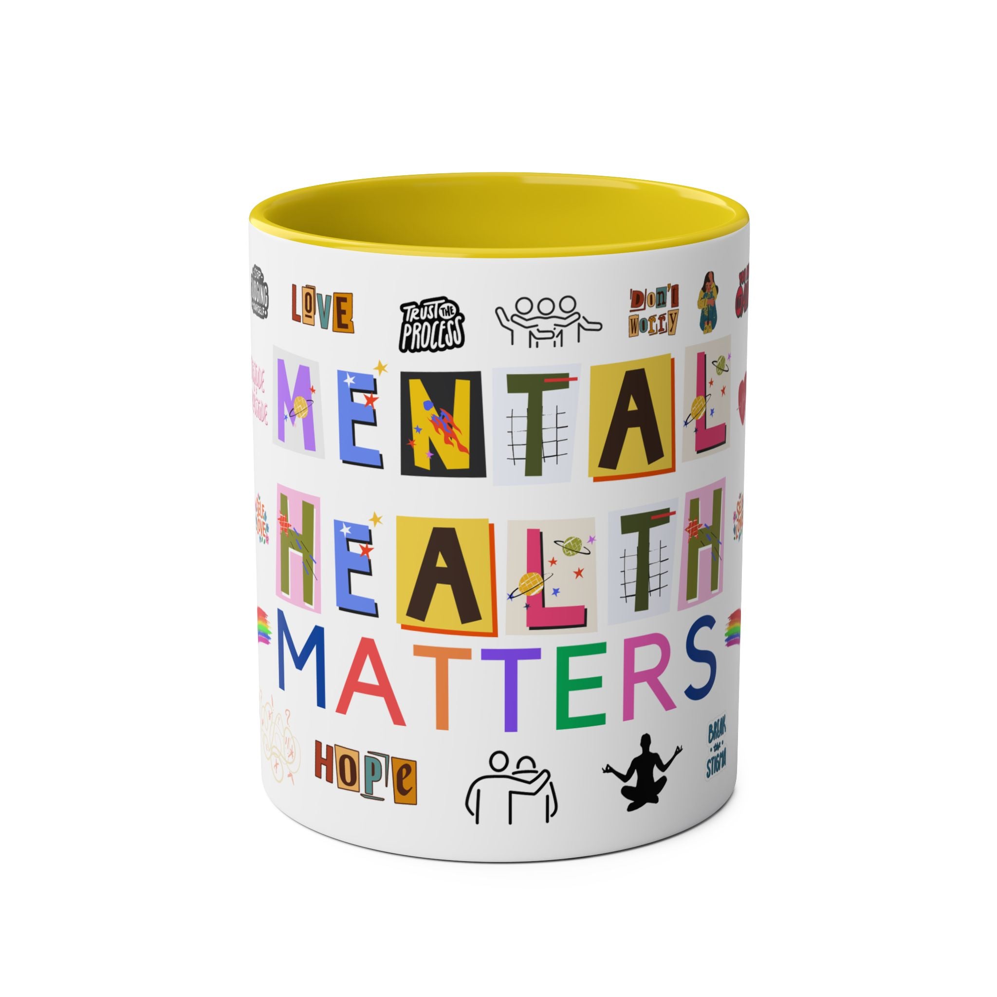 Mental Health Matters Mug, 2 tone, Mindfulness, Motivational, Inspirational, Coffee, Tea, Positive, Mindset