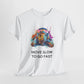 T-Shirt Colorful Turtle with Headphones | 'Sometimes it's best to go Slow to go Fast' - Conscience Garment