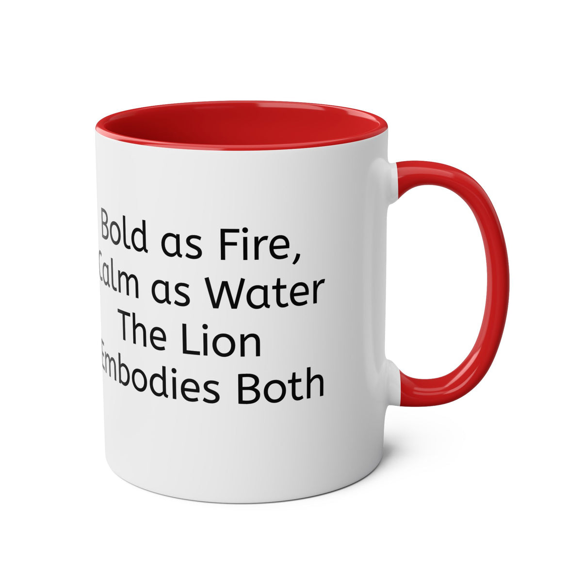 Lion Fire and Water Design Mug, Two-Tone, 11oz - Conscience Garment