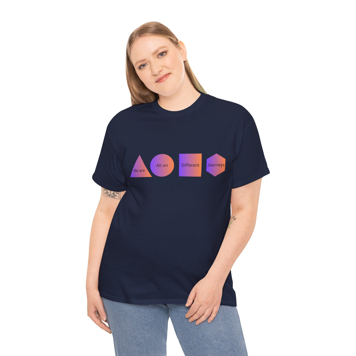 Geometric Design Unisex Heavy Cotton Tee - Perfect for Casual Wear, Graphic Tee, Trendy Shirt, Art Lover Gift, Everyday Comfort - Conscience Garment