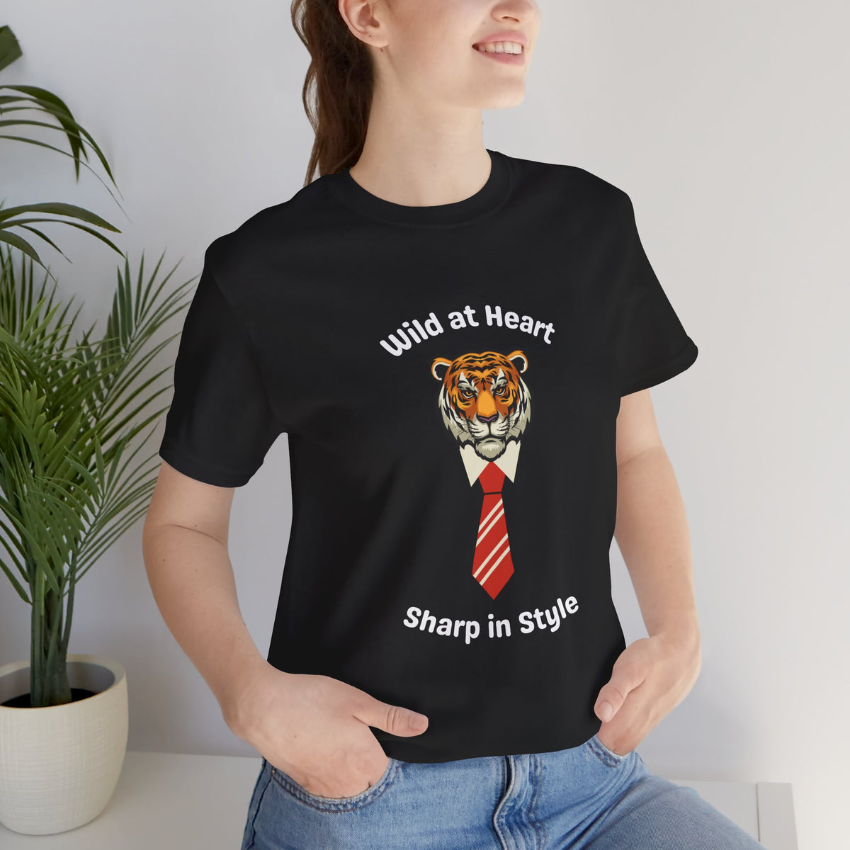 Wild at Heart Tiger Tee - Unisex Jersey Short Sleeve Shirt for Bold Style - Conscience Garment