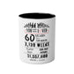60th Birthday Two-Tone Coffee Mug, 11oz