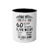 60th Birthday Two-Tone Coffee Mug, 11oz