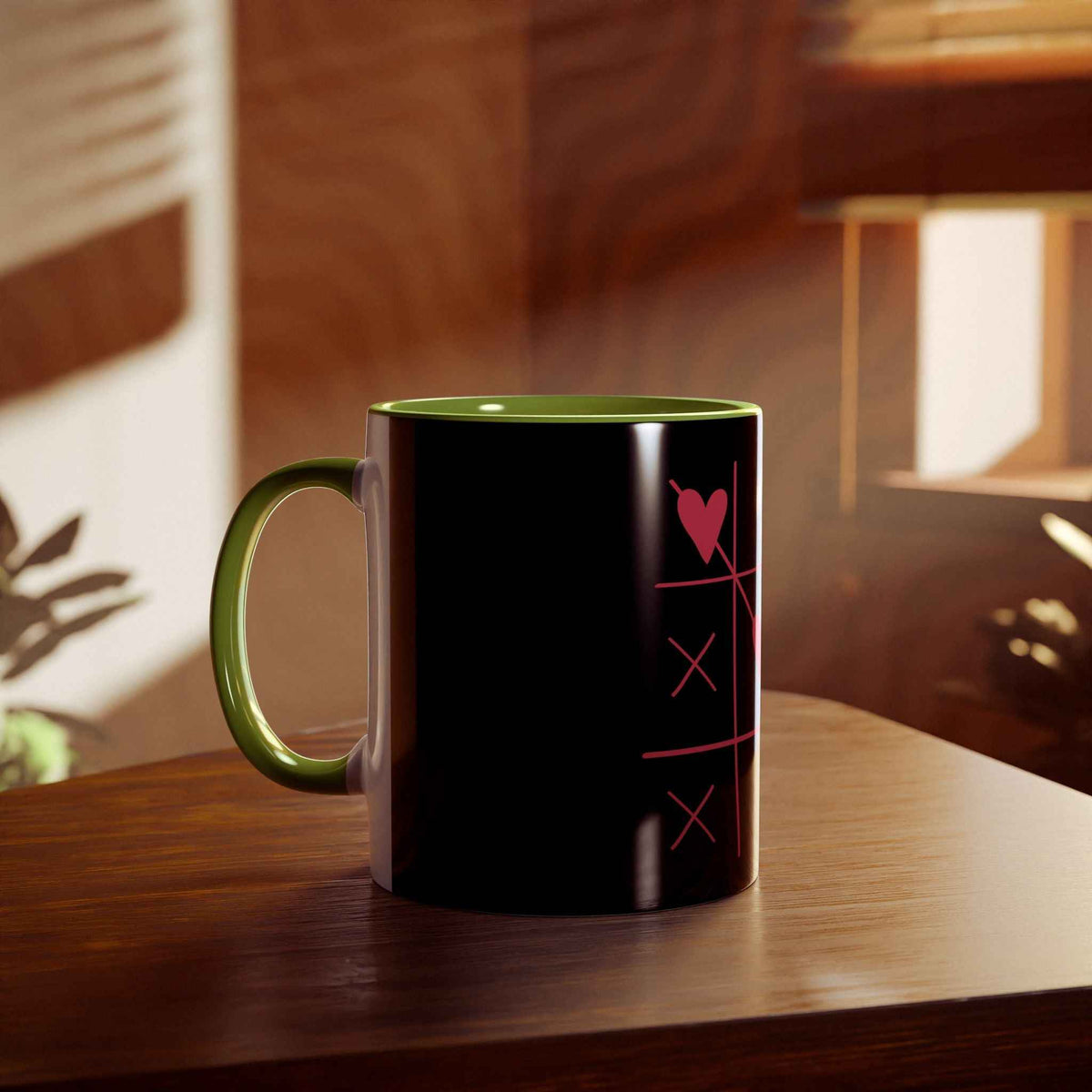 Hearts and Crosses Coffee Mug,  11oz