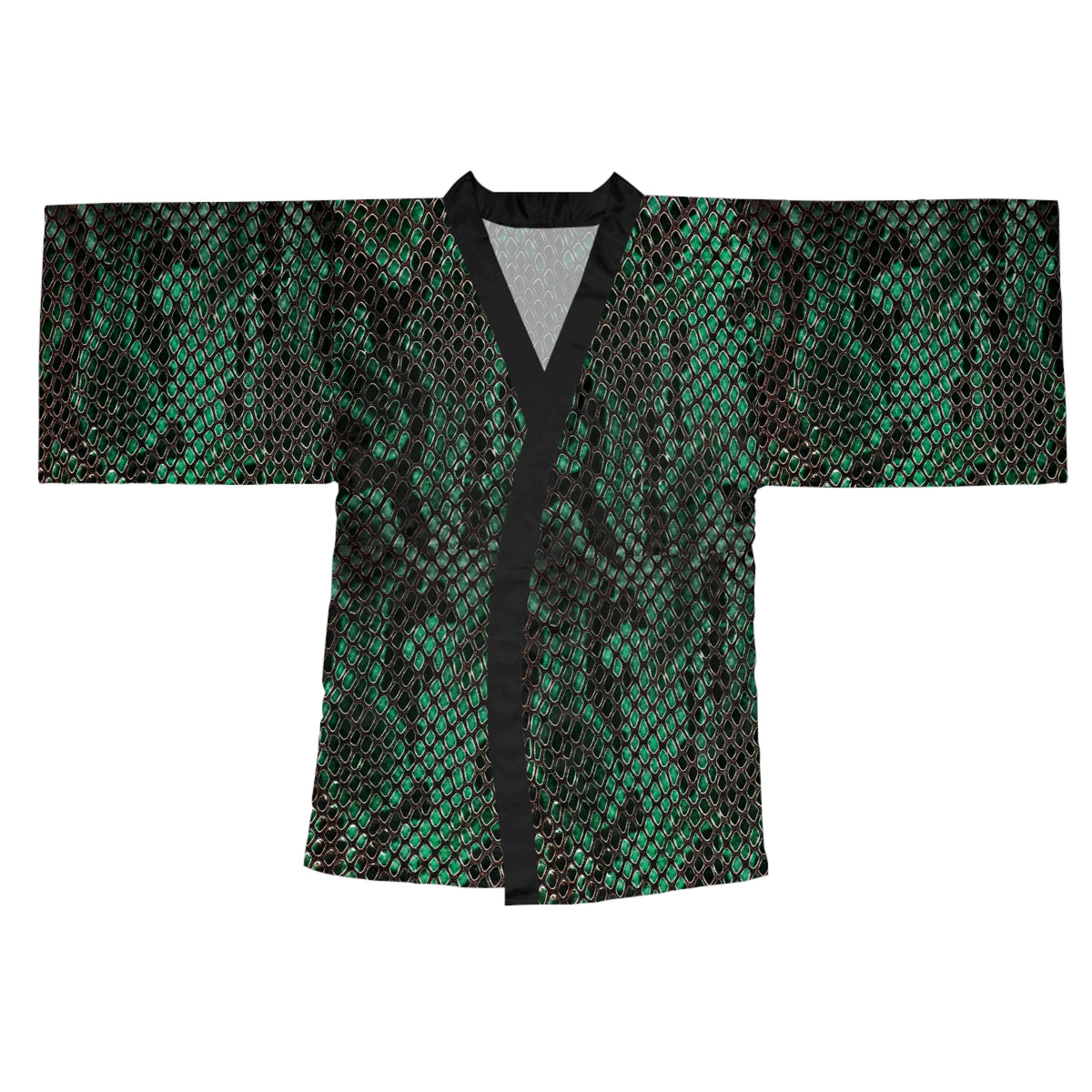Green Snake Skin Kimono Robe – Long Sleeve - Gift