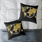 World Map Peace Sign Throw Pillow — Gold & Black Travel Decorative Pillow