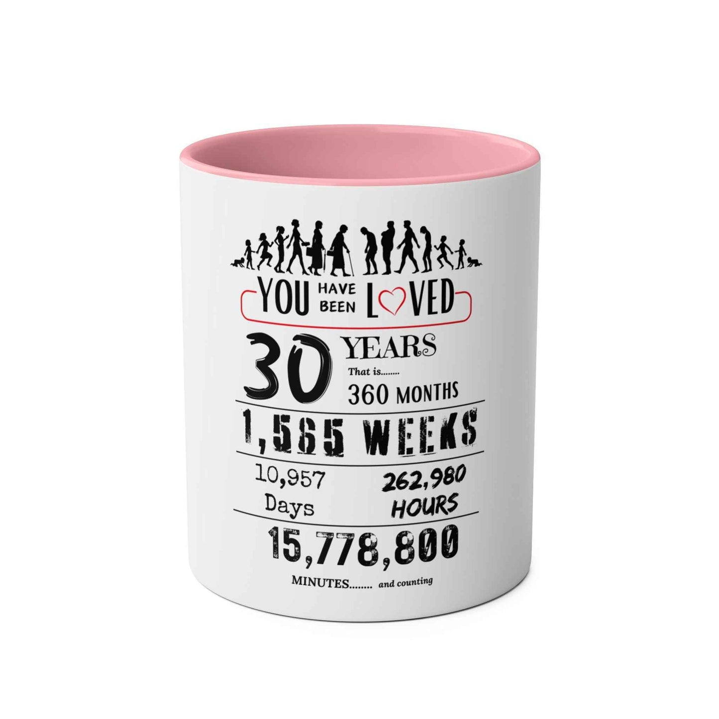30th Birthday Two-Tone Coffee Mug, 11oz