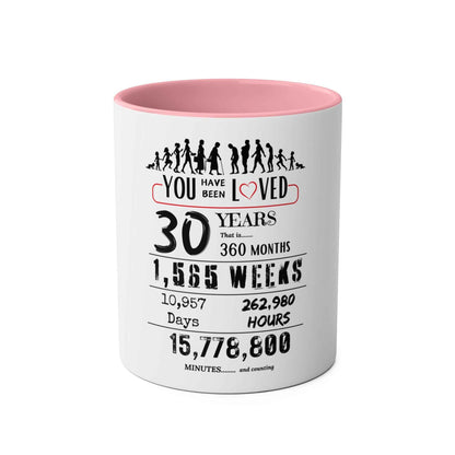 30th Birthday Two-Tone Coffee Mug, 11oz