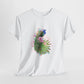 Peacock Floral Unisex Tee, Unique Animal Shirt, Nature Lover Gift, Casual Wear, Artful Graphic Tee - Conscience Garment