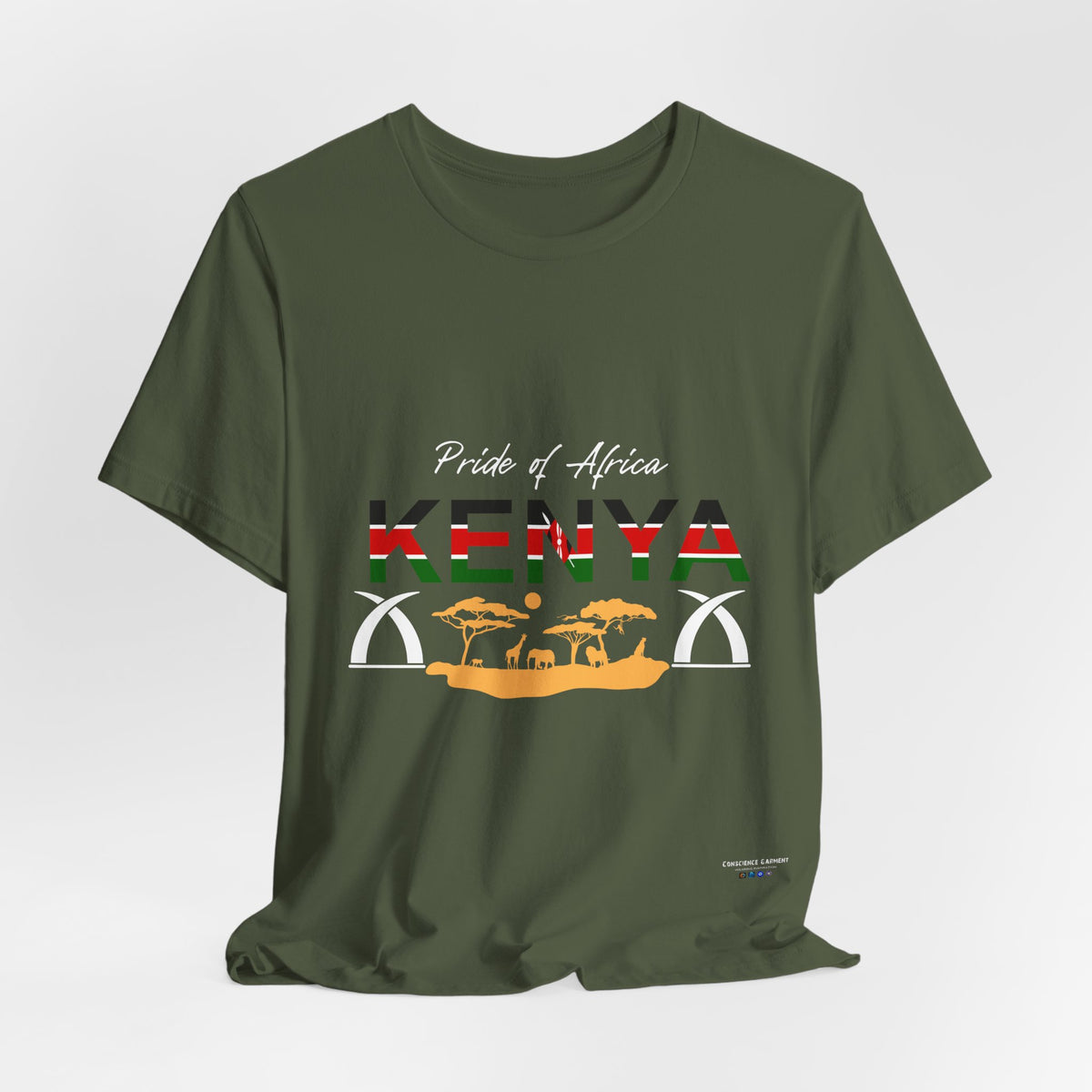 Pride of Africa Kenya T-Shirt | Unisex Short Sleeve Tee for Travelers and Culture Enthusiasts - Conscience Garment