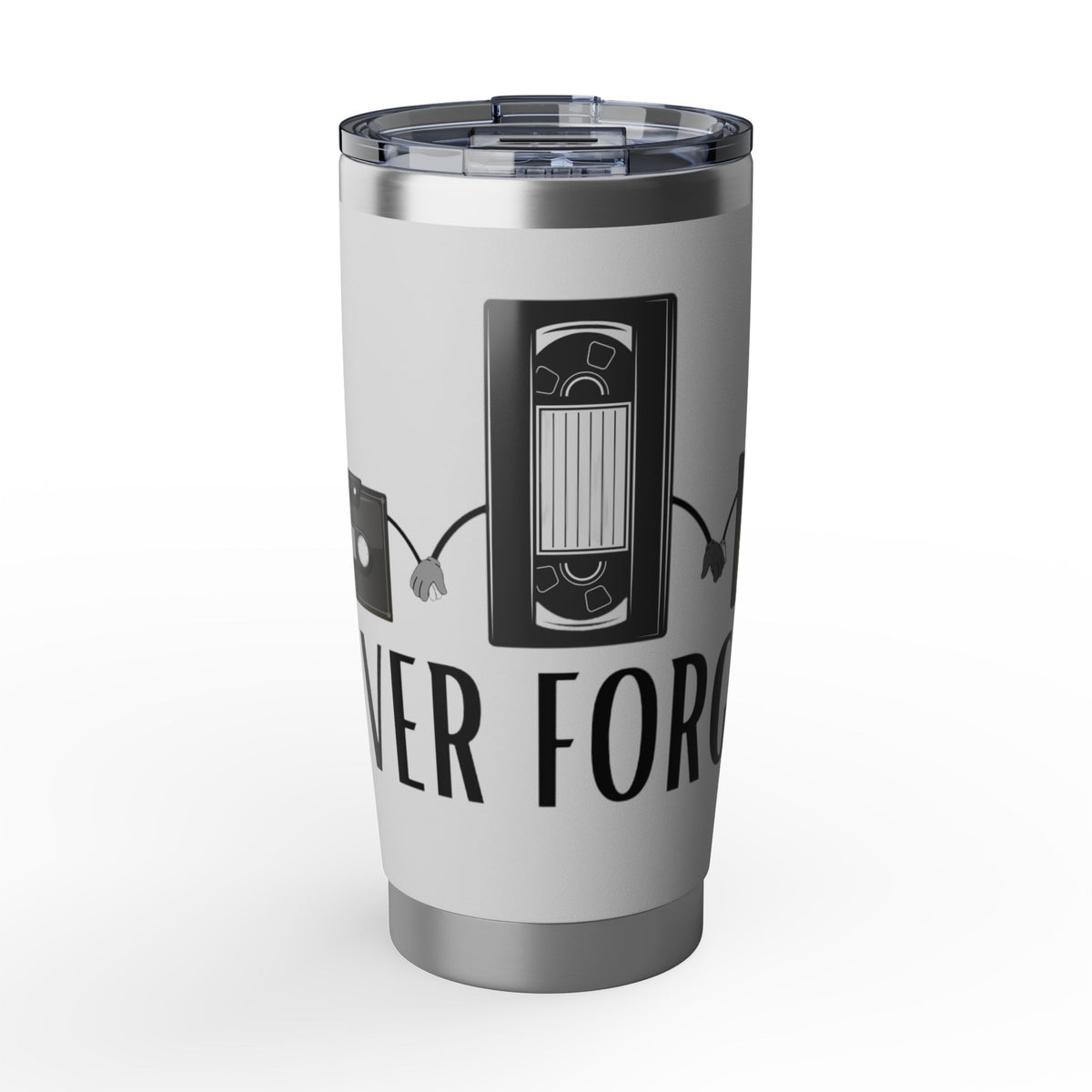 Never Forget Retro Vagabond 20oz Stainless Steel Tumbler - Cassette, VHS & Floppy Disc