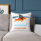 Mindset Is Everything Square Throw Pillow – Goldfish with Shark Fin Motivational Accent Pillow