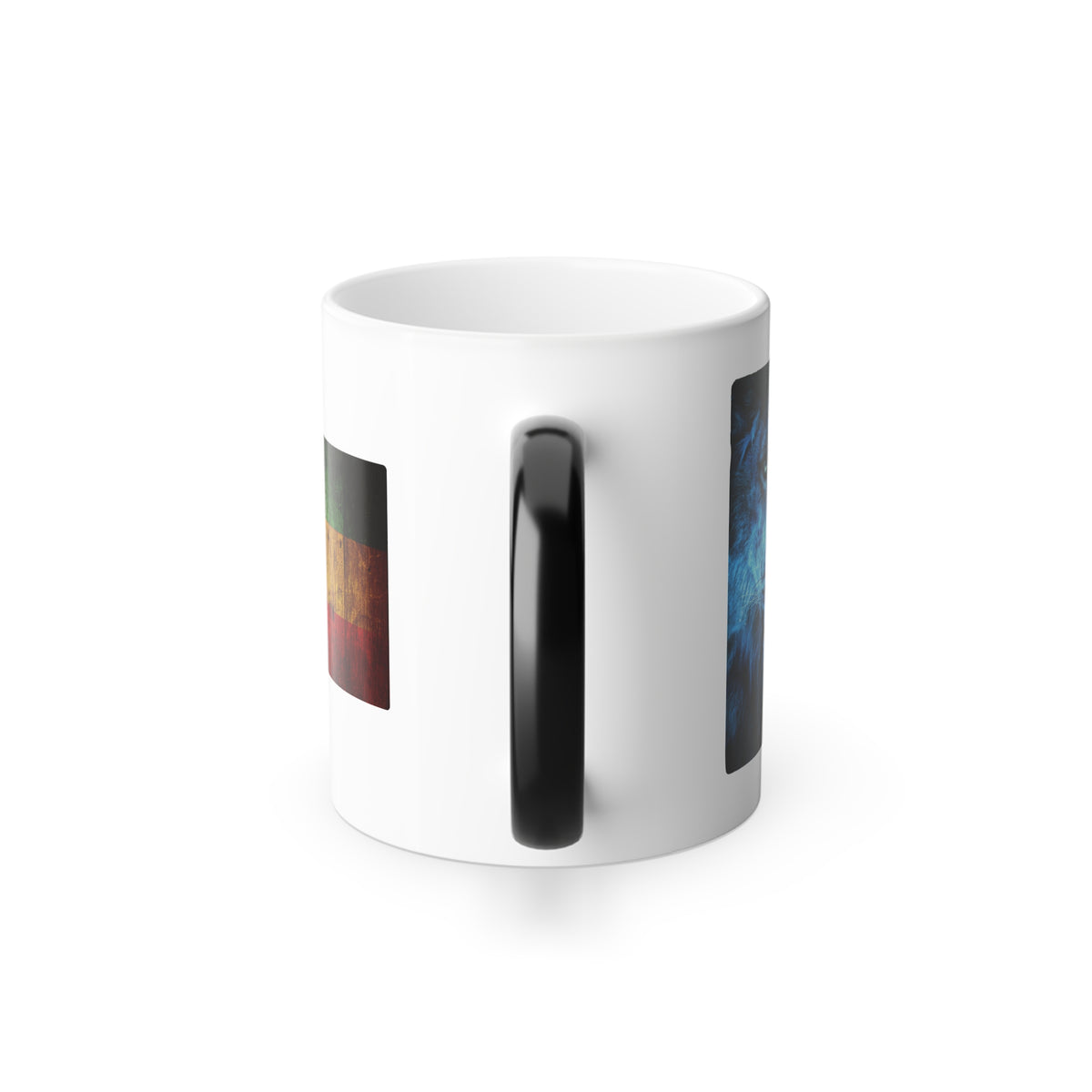 Color-Changing Mug "We Rise By Lifting Others" Inspirational Lion Design, 11 oz - Conscience Garment