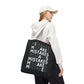 Mistakes Repeat Pattern Tote Bag — Black Typography Shopper