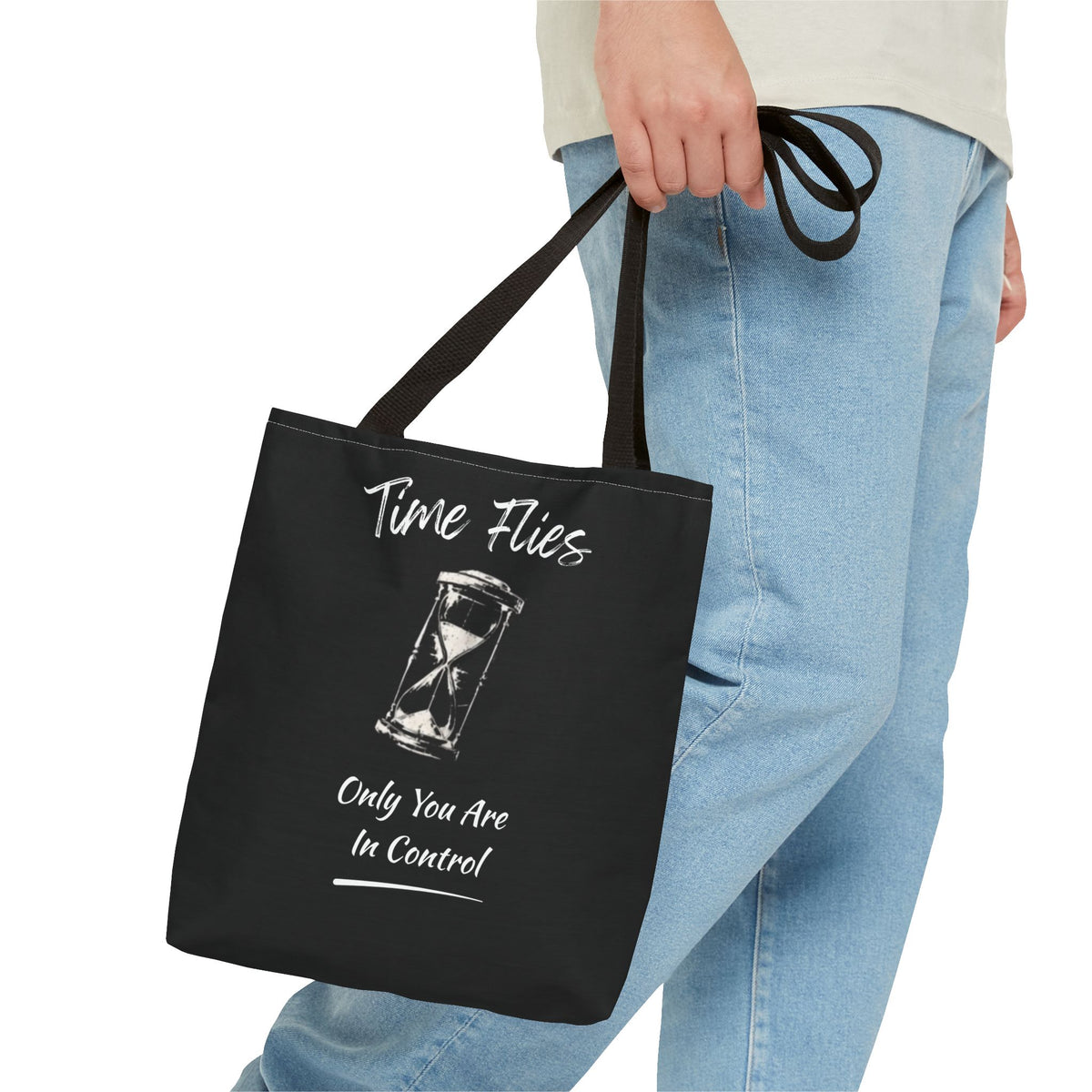Time Flies Motivational Tote Bag
