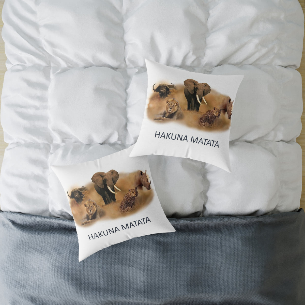 Hakuna Matata Safari Animal Square Pillow