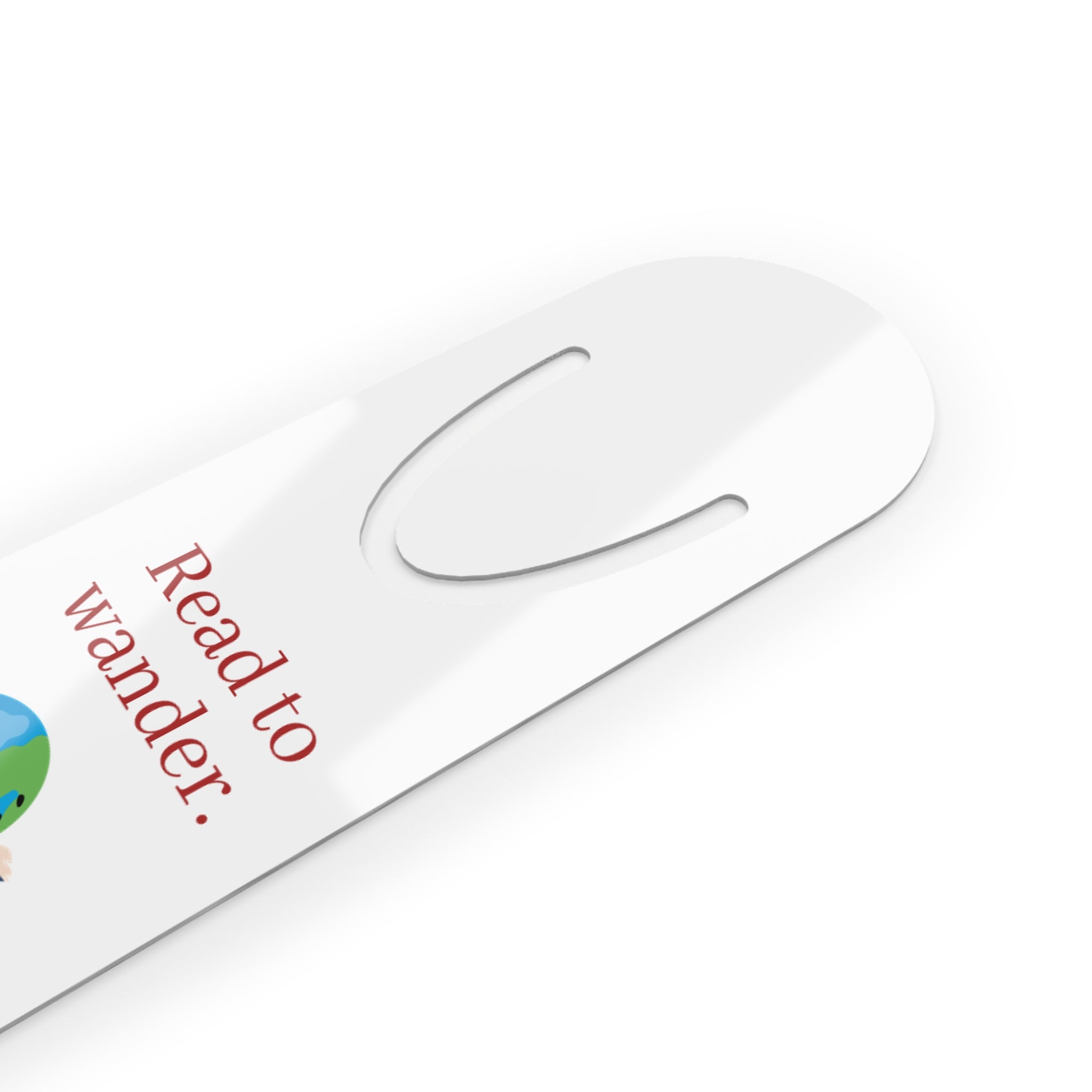 Bookmark — “Read to wander. Read to wonder.” Minimalist Metal Bookmarker for Book Lovers