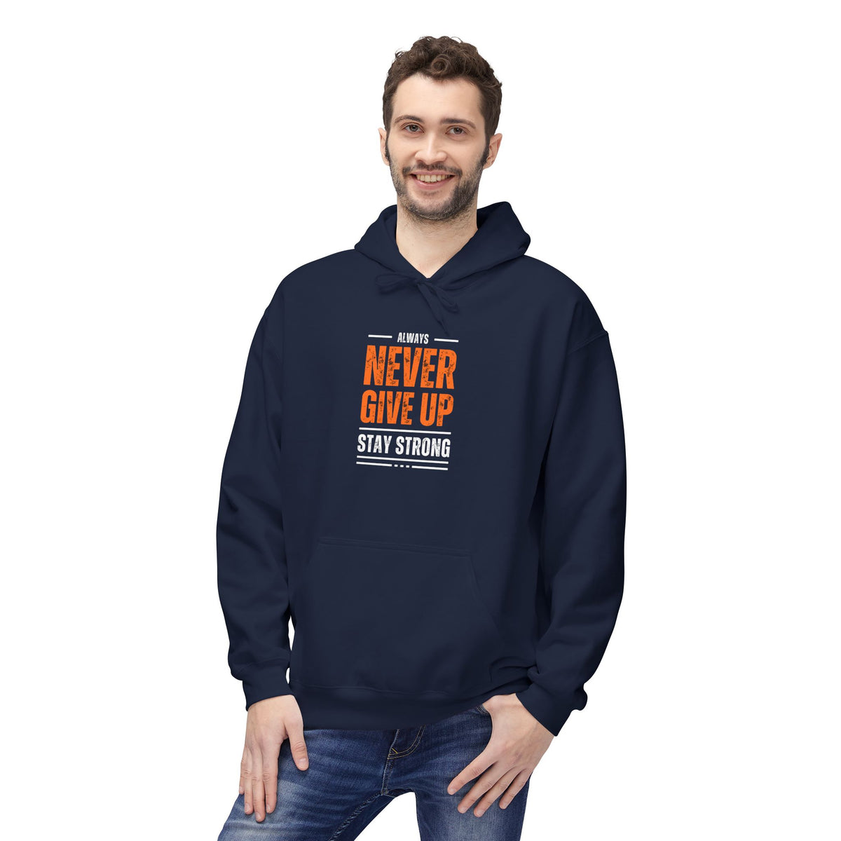 Never Give Up Hoodie — Stay Strong Motivational Pullover