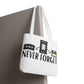 Retro Media 'Never Forget' Tote Bag — Vintage Cassette, VHS & Floppy Design