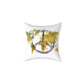 Peace Sign World Map Throw Pillow — Boho Travel Decorative Accent