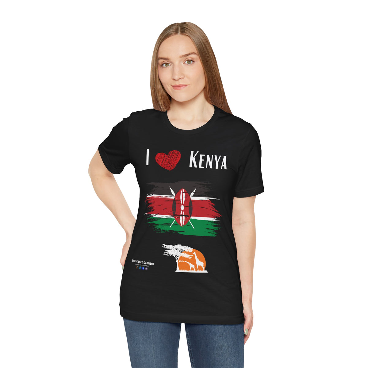 Kenya Love Unisex Jersey Tee - Celebrate Your Heritage! - Conscience Garment