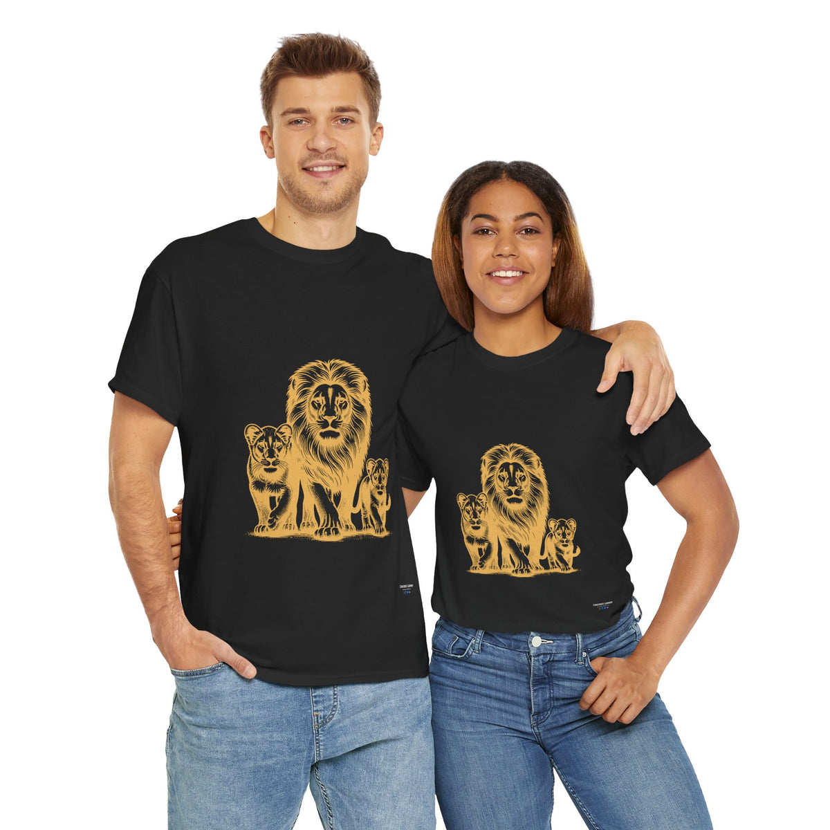 Pride of the Jungle Unisex Heavy Cotton Tee - Lion Family Design - Conscience Garment