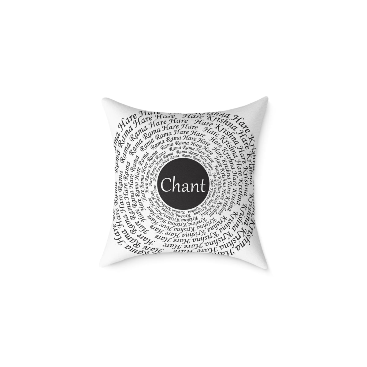 Hare Krishna chant Meditation Square Pillow — Spiritual Mantra Decorative Cushion