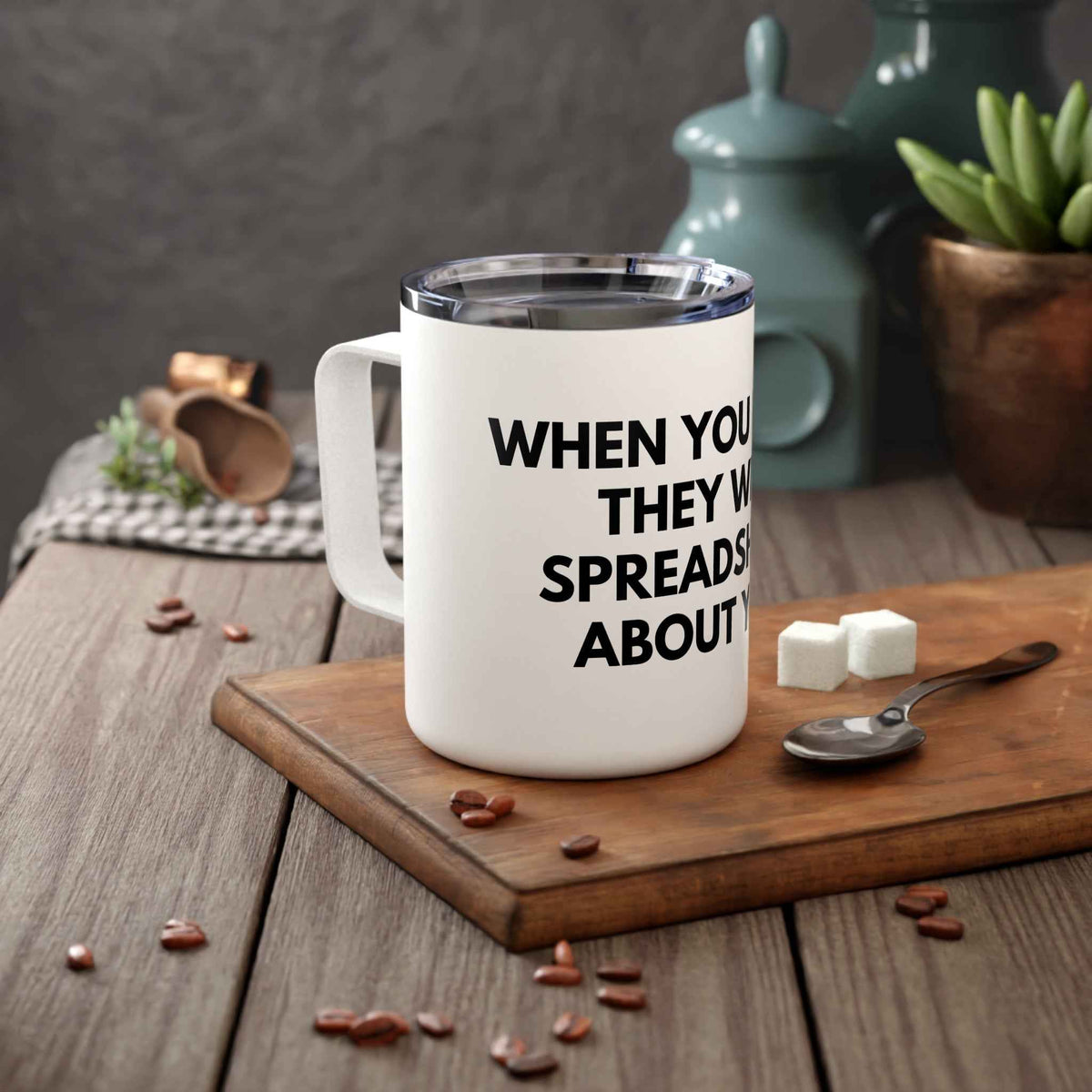 Insulated Coffee Mug – "When You Excel They Will Spreadsheet About You" Travel Tumbler, Funny Office Gift for Coworkers & Accountants