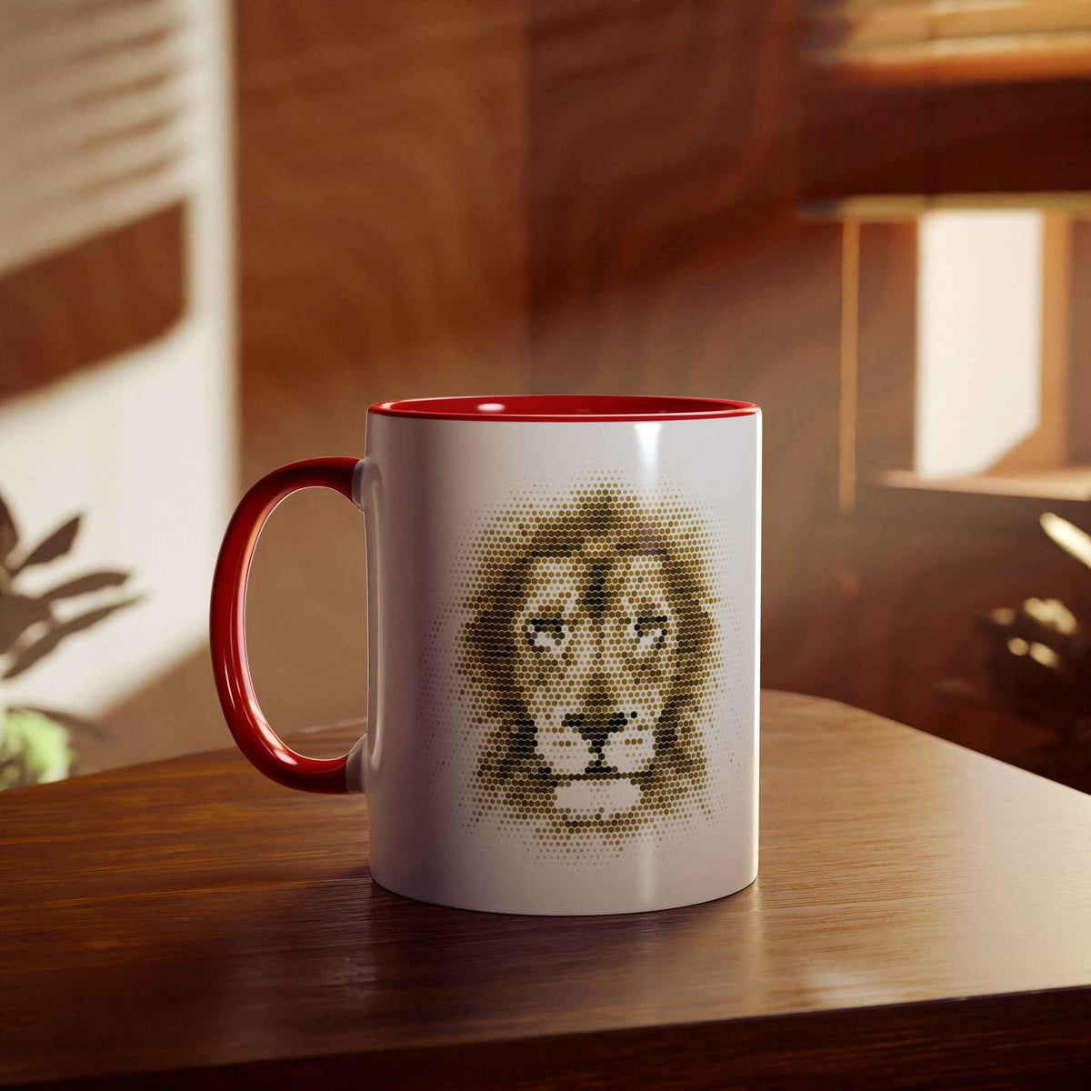 Lion Mosaic Design and Quote Mug, 11oz