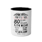 80th Birthday Two-Tone Coffee Mug, 11oz
