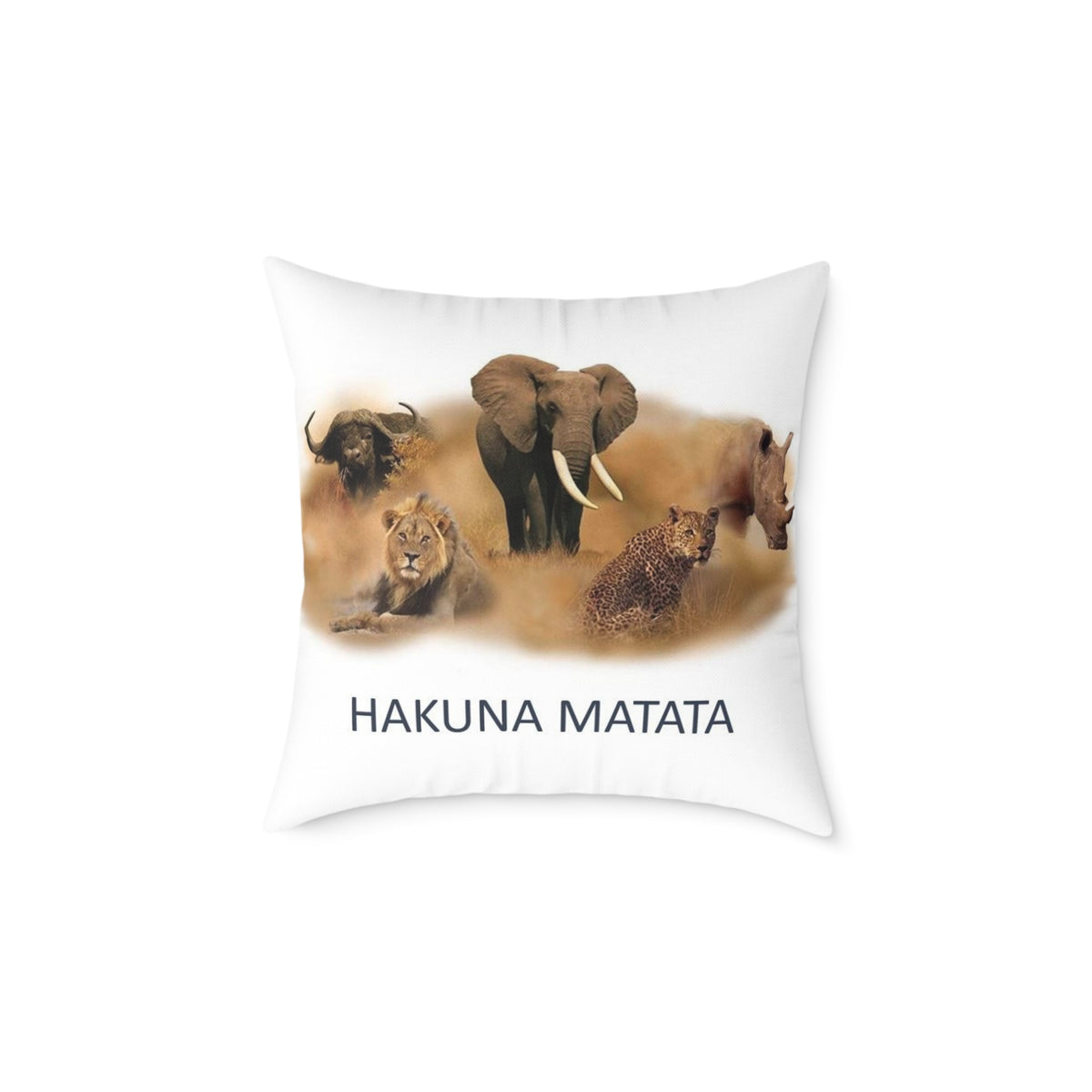 Hakuna Matata Safari Animal Square Pillow