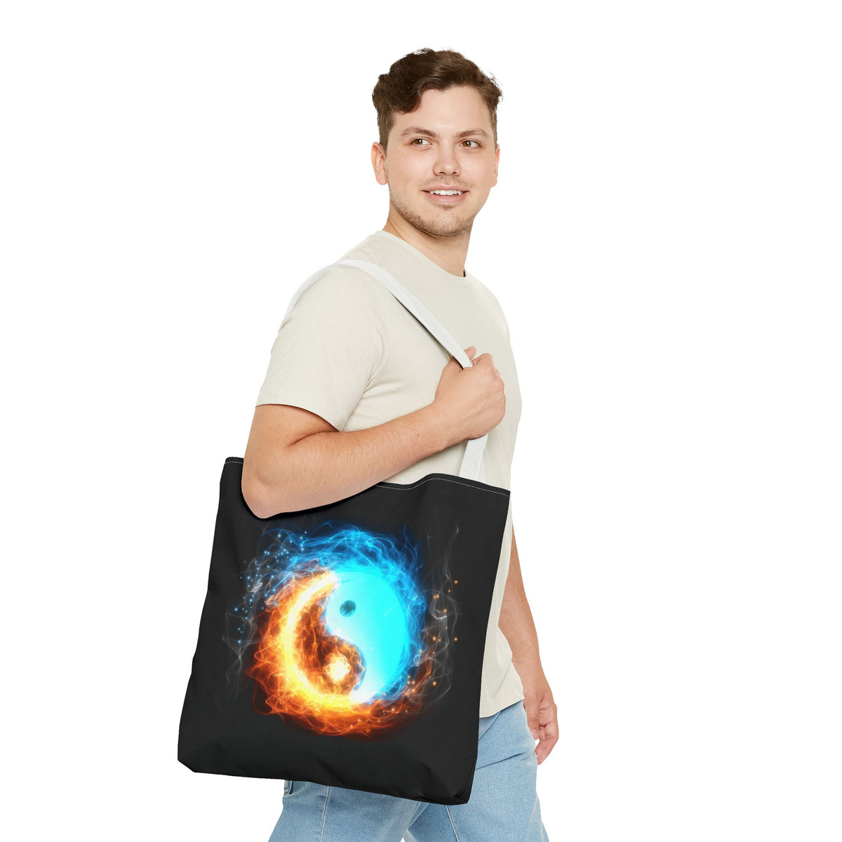 Fire and Ice Yin Yang Tote Bag