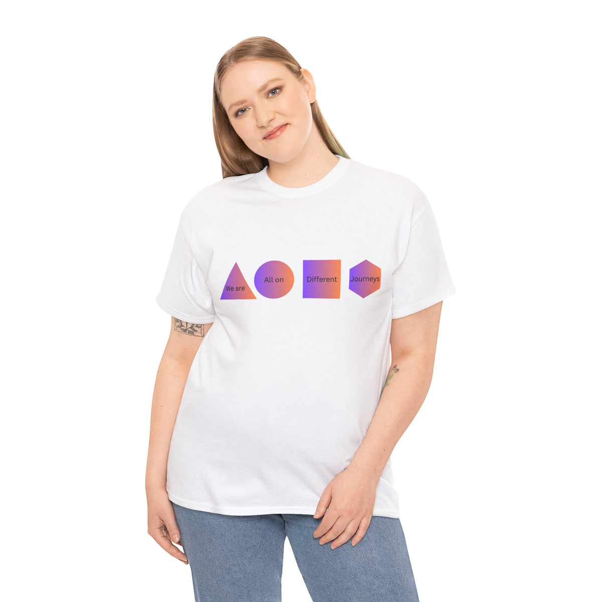 Geometric Design Unisex Heavy Cotton Tee - Perfect for Casual Wear, Graphic Tee, Trendy Shirt, Art Lover Gift, Everyday Comfort - Conscience Garment