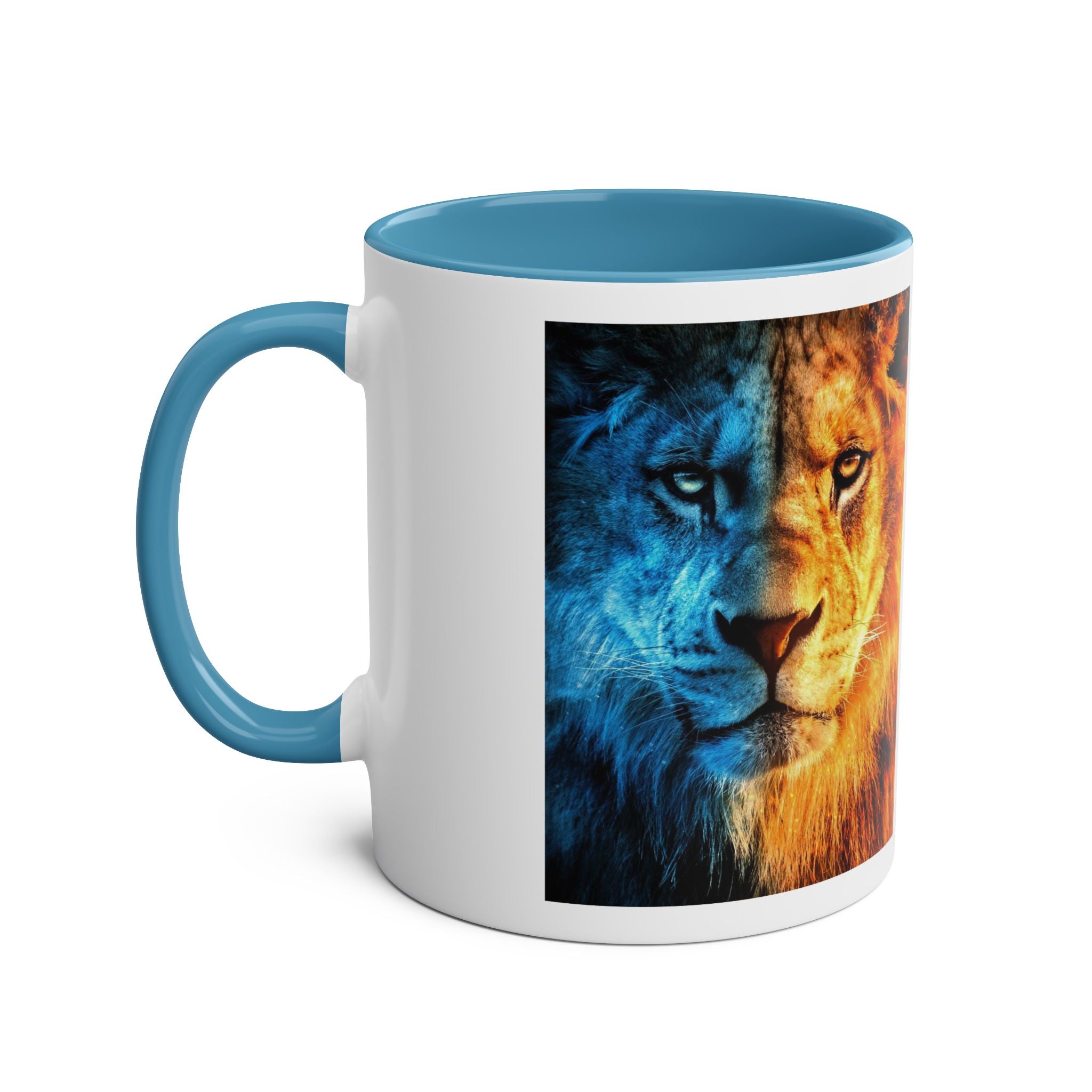 Be the Lion that embodies bothFire and water Two-Tone Coffee Mug, Birthday Gift, 7 Colors