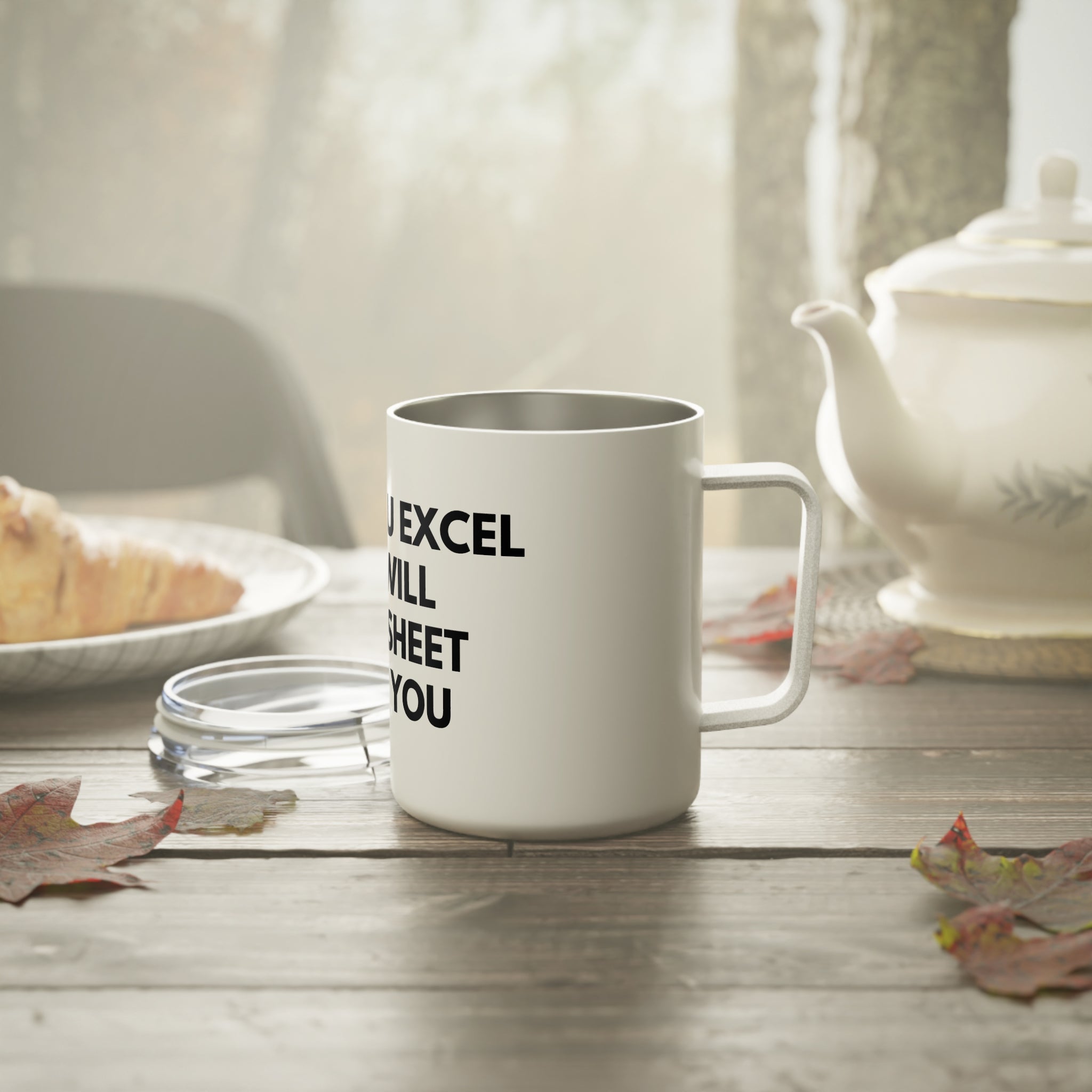 Insulated Coffee Mug – "When You Excel They Will Spreadsheet About You" Travel Tumbler, Funny Office Gift for Coworkers & Accountants