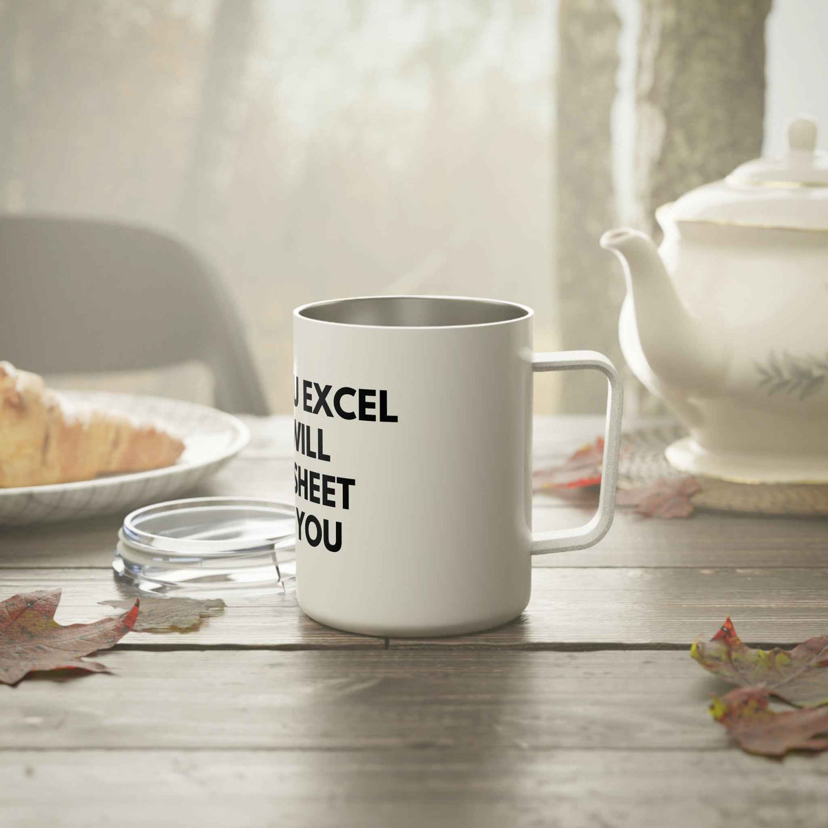 Insulated Coffee Mug – "When You Excel They Will Spreadsheet About You" Travel Tumbler, Funny Office Gift for Coworkers & Accountants