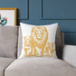 Lion Family Decorative Pillow – Golden Lion & Cubs Square Throw Pillow