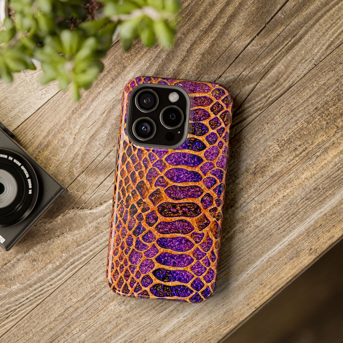 Purple-Gold Snake Skin Magnetic Impact Case