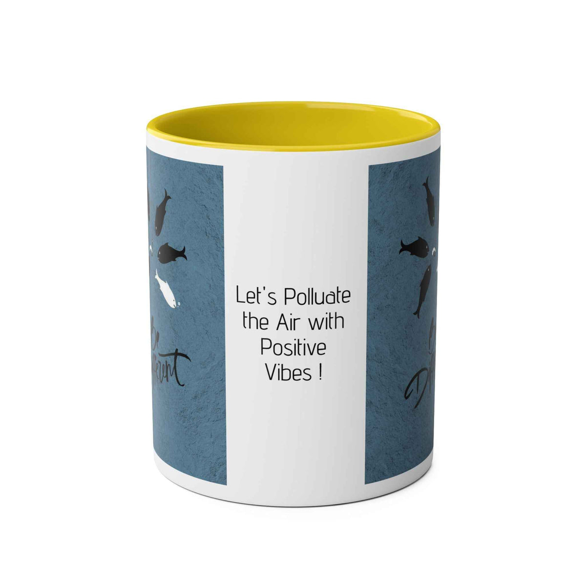 Motivational Two-Tone Mug - Be Different Design, 11oz