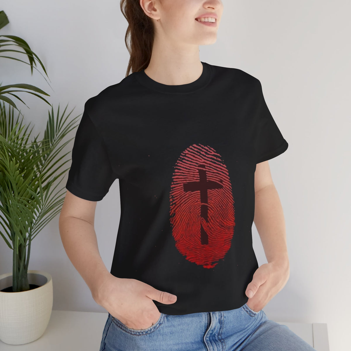 Cross with Thumbrprint T-shirt - Conscience Garment
