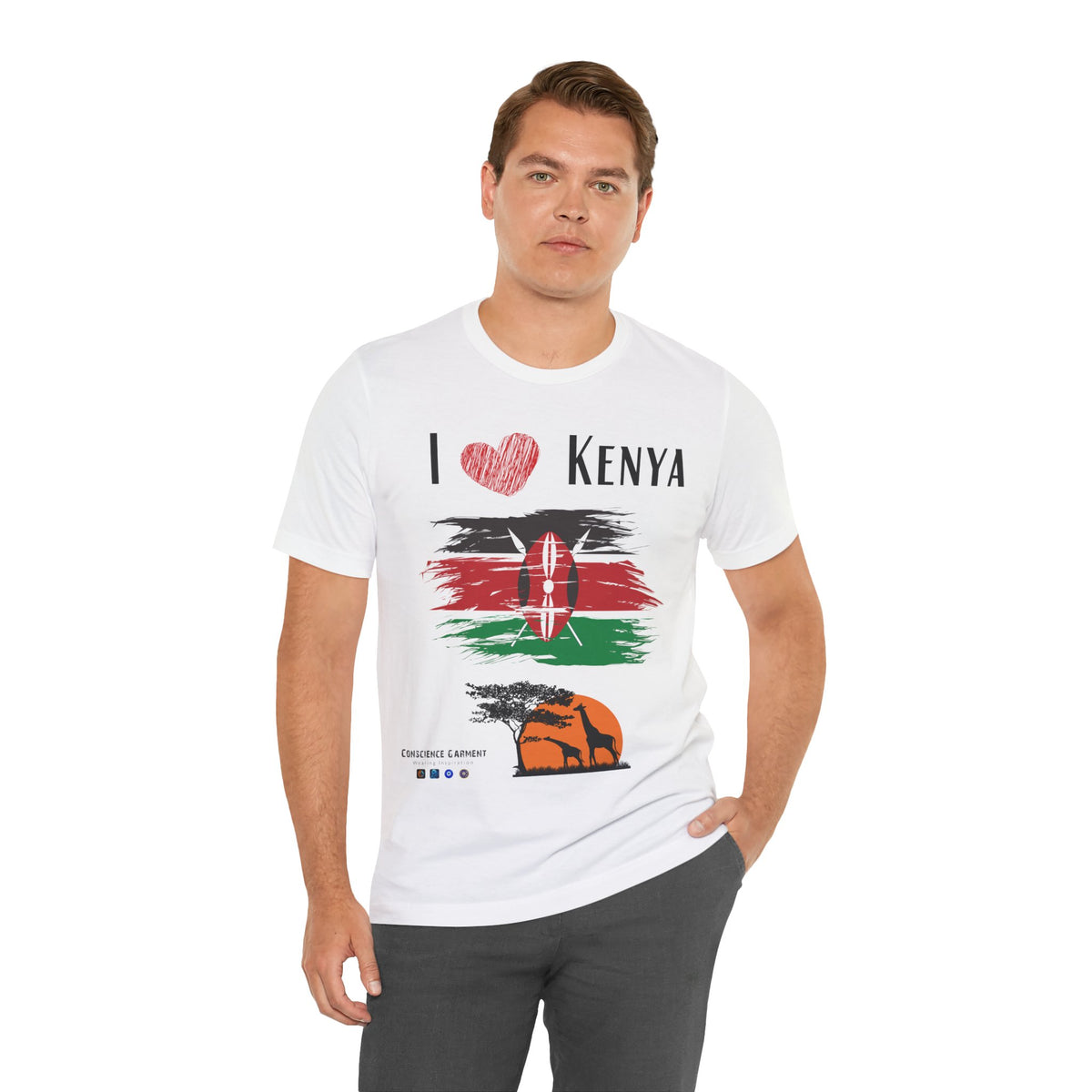 Kenya Love Unisex Jersey Tee - Celebrate Your Heritage! - Conscience Garment